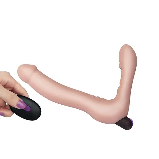 Безремневой вибрострапон LoveToy Rechargeable IJOY 21 см телесный - фото 4