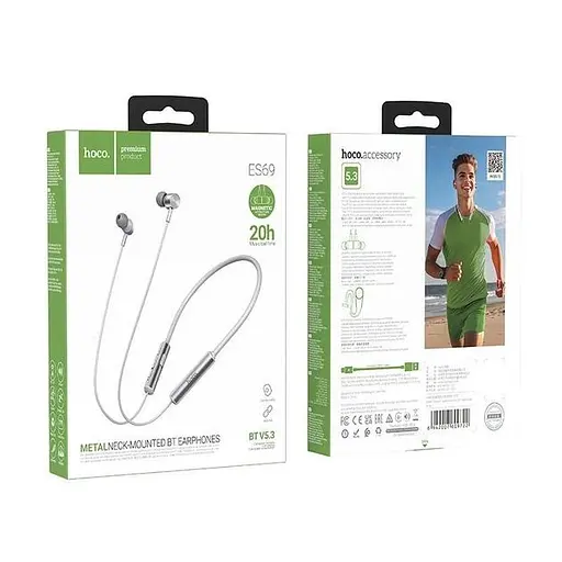 Bluetooth наушники Hoco ES69 Platinum neck-mounted BT earphones gray - фото 3