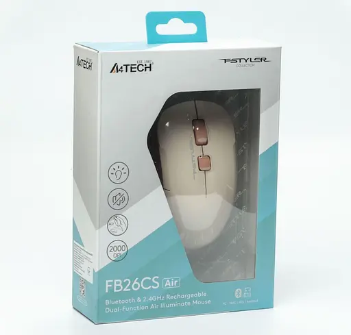 Бездротова миша A4Tech Fstyler FB26CS Air2 Wireless Cafe Latte (FB26CS Air2 (Cafe Latte)) - фото 8