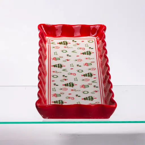 Блюдо сервировочное новогоднее для закусок Yiwu Merry Christmas 36.5×13×3 см CR-1-16  - фото 6