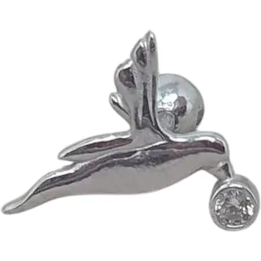 Серебряная серьга для пирсинга хеликса Ирий с фианитами. 40109ШТ