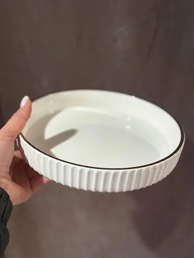 Керамическое блюдо 1571B для сервировки с декоративной подставкой - фото 5