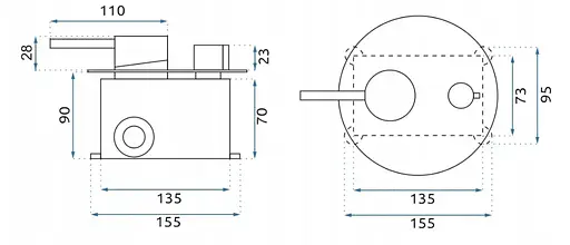 Душова система Rea Lungo brushed copper + BOX прихованого монтажу REA-P8809, Теплий захід сонця - фото 7
