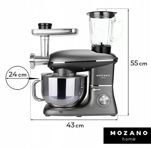 Кухонный комбайн Mozano планетарный Kitchen Assistant 6 в 1 3200 Вт чаша 6.2 л - фото 4