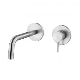 Змішувач для раковини настінний Paffoni Light вилив 248 мм steel LIG106ST70, Нержавіюча сталь - фото 1