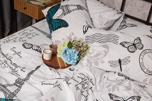 Підковдра Moon&Star Бязь Gold Люкс Green Butterflies Двоспальна 175x210 см - фото 5