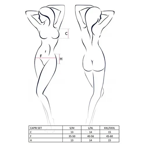 Комплект белья под латекс Passion CAPRI Set black L/XL - фото 3