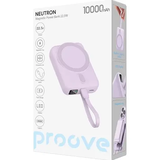 Зовнішній акумулятор Proove Neutron 10000mAh 22.5W Purple (PBNE22022209) [152192] - фото 4