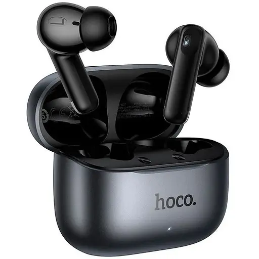 Наушники беспроводные Hoco EQ27 Fun smart AI translation headset ANC+ENC до 28h темно серые - фото 1