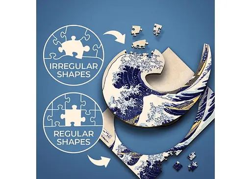 Пазл Trefl дерев'яний фігурний Велика хвиля в Канагаві Хокусай Кацусіка 200 ел. (20250) - фото 3