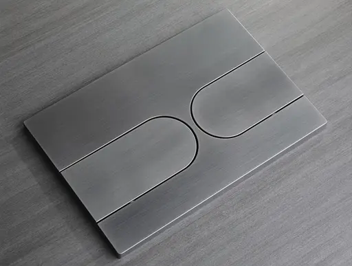 Панель змиву Koer KT-0604-07 240x160x10mm пластикова, кнопка закруглена KR5325, Графит - фото 3