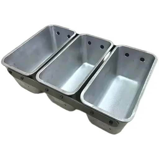 Форма хлібна на 3 секції для випічки маленьких буханців хліба та кексів Л12 алюмінієва, Хлібпром Сірий 81360 - фото 1