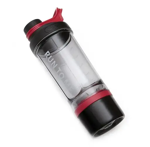 Шейкер спортивний з контейнером Casno 600 мл KXN-1199 з вінчиком Сірий/Червоний (KXN-1199_Grey/Red) - фото 3
