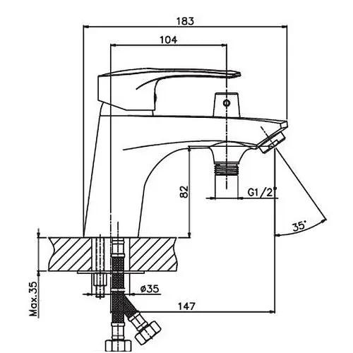 Змішувач для умивальника Haiba HANSBERG 001 з виходом для гігієнічної лійки HB0821 - фото 2