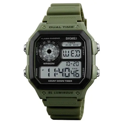 Часы наручные мужские Skmei 1299 Army Green, 1299AG (12338) - фото 1
