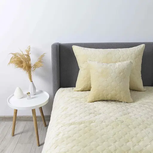 Покрывало ТЕП Velour бежевое ромб прямой 220 x 240 см (4-00517_21525) - фото 3