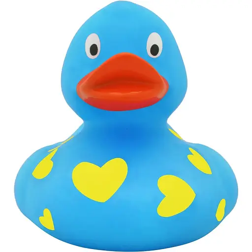 Утка FunnyDucks Голубая в сердечках (1042) - фото 1