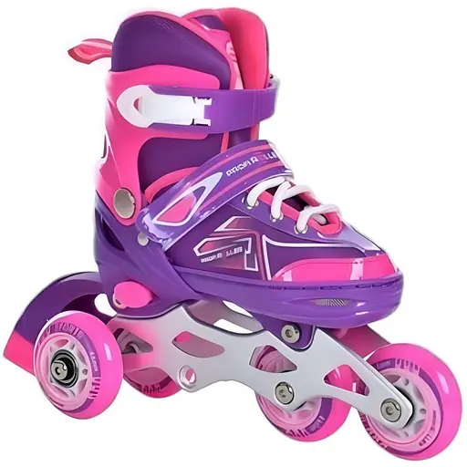 Ролики Profi A4148-XS-V розсувні, шнурівка + бакля, діаметром 64 мм, розмір 27-30 фіолетові - фото 2