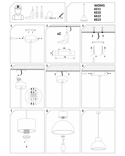 Підвісний світильник Nowodvorski 6612 WORKS - фото 3