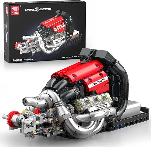 Конструктор двигун Mould King STR13 FORMULA ONE V6  Engine   моторизований дитячий мотор 980 деталей - фото 2