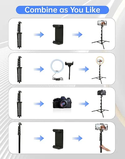 Кольцевой светильник Railee со штативом Светодиодный кольцевой светильник RGB 25,9 см со штативом для камеры - фото 6