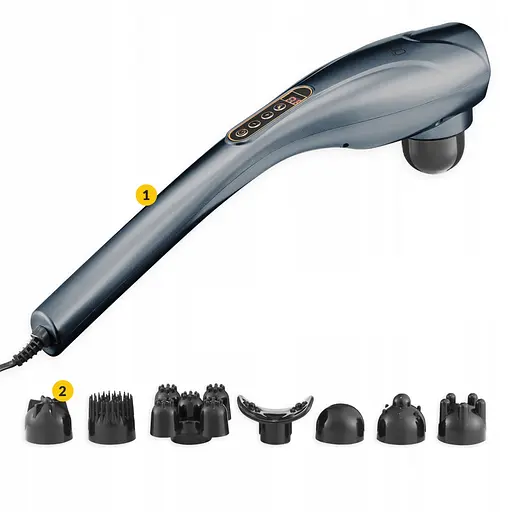 Ручний вібраційний масажер для тіла 4FIZJO Long Stick 7 в 1 4FJ0555 Grey (P-5907739319135) - фото 10