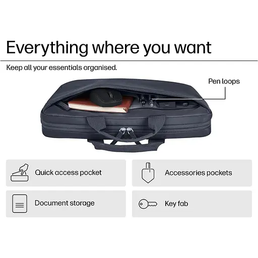 Сумка для ноутбука HP HP, Everyday, 14", полиестер, темно-сирий (A08JSAA) - фото 9