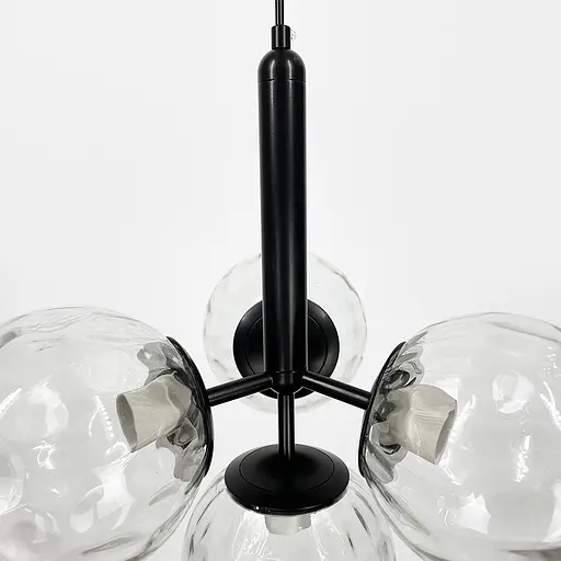 Чорний світильник на 4 білих прозорих плафонів | Арт. A 201/4 BK+CL | Line F - фото 4