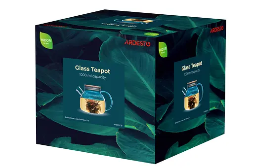 Заварник Ardesto Midori 1 л боросиликатное стекло бамбук прозрачный - фото 2