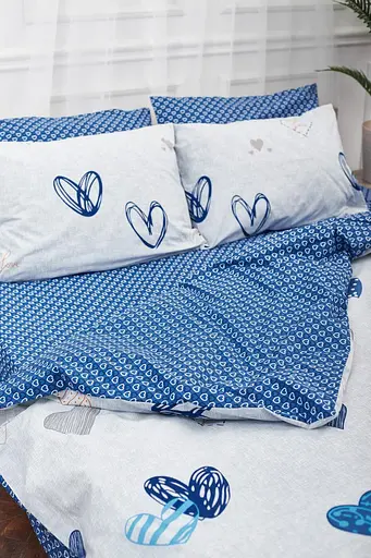 Комплект постільної білизни Moon&Star King Size 220x240 наволочки 2х40х60 Bessi Love Бязь Gold Люкс - фото 5