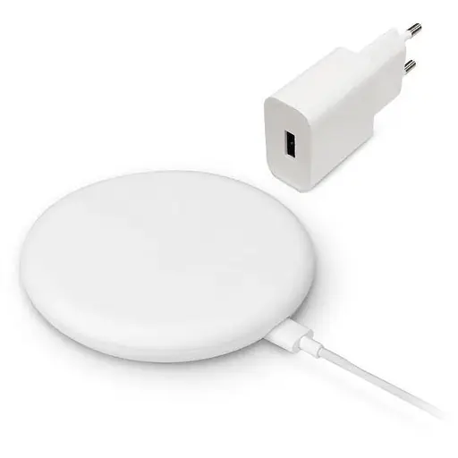 Бездротова зарядка New Xiaomi wireless charger 20W & Charger 2pieces suite біла - фото 1