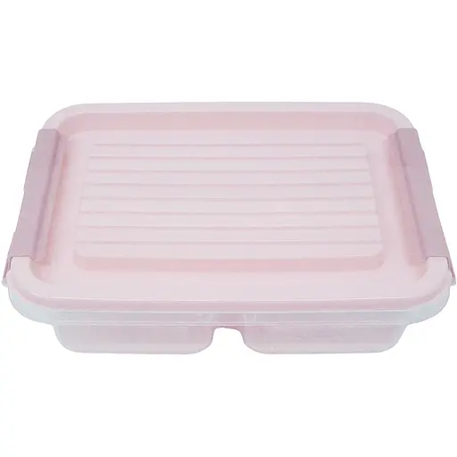 Контейнер для зберігання харчових продуктів Ardesto Fresh двосекційний 2х250 мл рожевий (AR1302P)