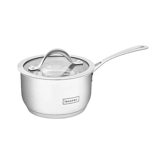 Ківш з кришкою нержавіюча сталь Lessner 1.6 л 16 см (55877-16s) - фото 1