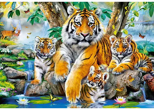 Пазл Castorland Сім'я тигрів біля струмка 1000 ел. (C-104413) - фото 2