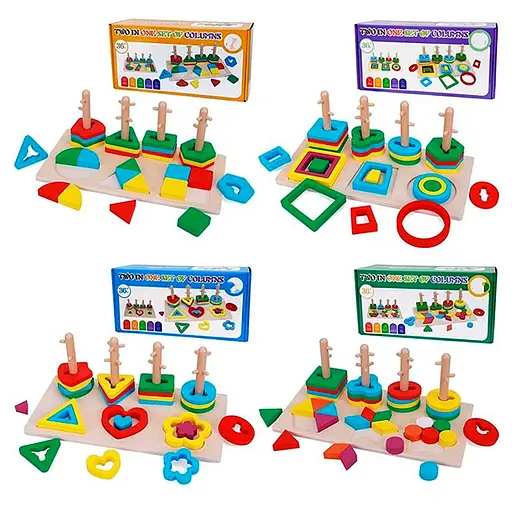 Деревянная игрушка Геометрика, пирамидка-ключ, 32x15.5x11.5 см (в ассортименте) - фото 2