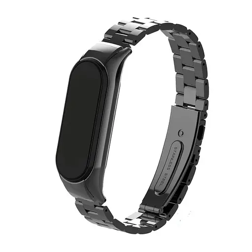 Ремінець для фітнес-браслета Boorui для Xiaomi Mi Band 7 металевий чорний - фото 4