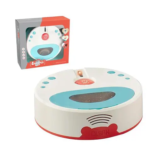 Робот-пилосос дитячий, на батарейках, звук, підсвічування, колесо вільного ходу, всмоктує пил, HJ604
