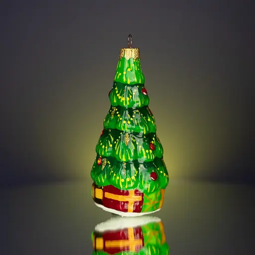 Ялинкова прикраса Різдвяні історії Ялинка з подарунками скло (4820001045703) - фото 2