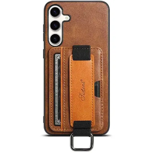Шкіряний чохол Epik Wallet case and straps для Samsung Galaxy S24 Коричневий / Brown
