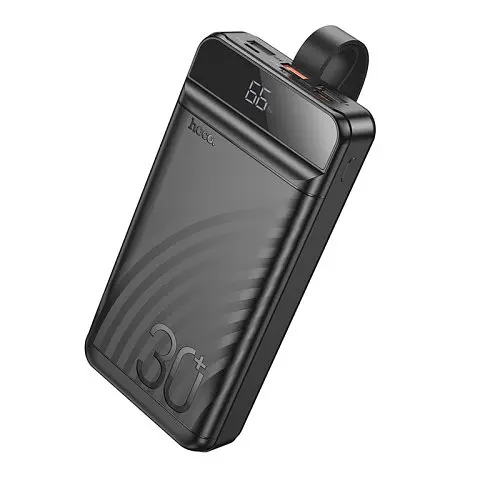 Зовнішній акумулятор Hoco J123B Element 22.5W+PD20W with LCD and LED-lamp 30000 mAh чорний - фото 7