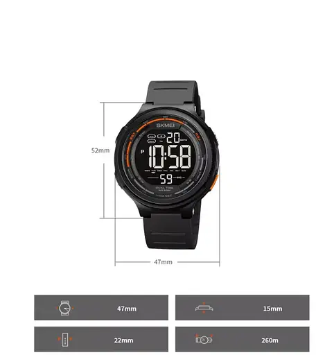 Чоловічий наручний годинник Skmei 1841 Чорний - фото 9