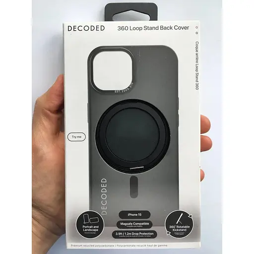Чохол Decoded Grip MagSafe Case для Apple iPhone 15 (6.1") Clear Black - фото 3