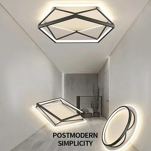 Стельовий світильник Pentagon у чорно-білому каркасі | Арт. S 19-500 BK+WT | Line F - фото 9