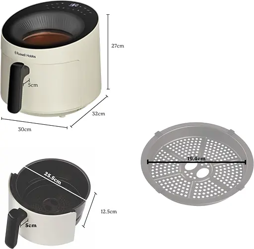 Мультипечь Russell Hobbs Satisfry Panoramic-1500Вт 5л 10 программ пластик/стекло белый - фото 6