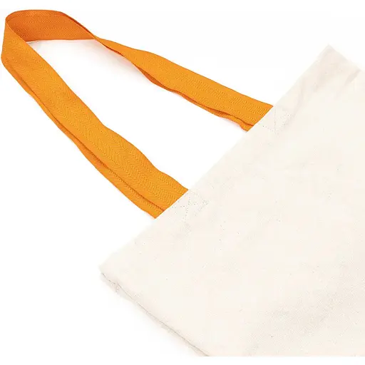 Сумка з бавовни Rosa Talent 38х42 см помаранчево-жовта ручка 70 см невибілена бавовна 220 г/м2  - фото 2