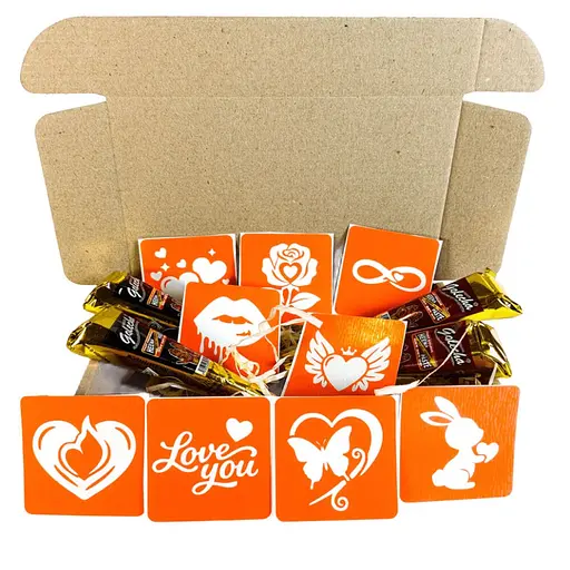 Набор хны с трафаретами для био-тату №8 Fresh Tattoo henna-set-08, 9 трафаретов - фото 1