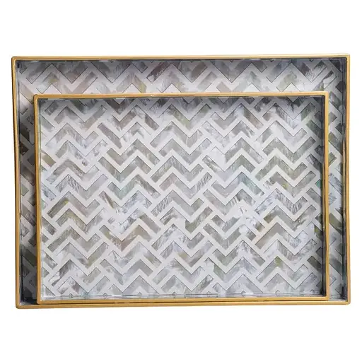Набір підносів Yiwu HP-HK-16 Mosaic декоративні пластикові 2 шт. - фото 1