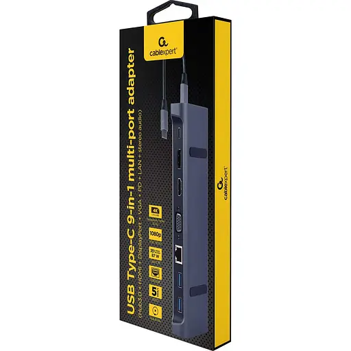USB-Хаб Cablexpert A-CM-COMBO9-02, USB Type-C 9-в-1 (A-CM-COMBO9-02) - фото 6