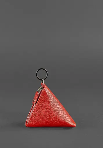Женская кожаная монетница 2.0 Пирамида красная - фото 1