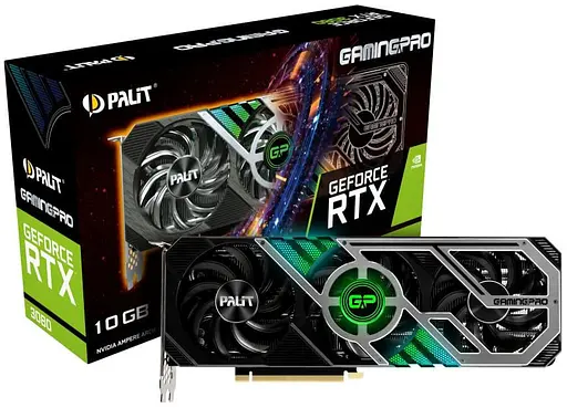 Видеокарта Palit RTX 3080 10Gb GamingPro (NED3080019IA-132AA) (GDDR6X, 320 bit, PCI-E v4.0) Б/у - фото 7